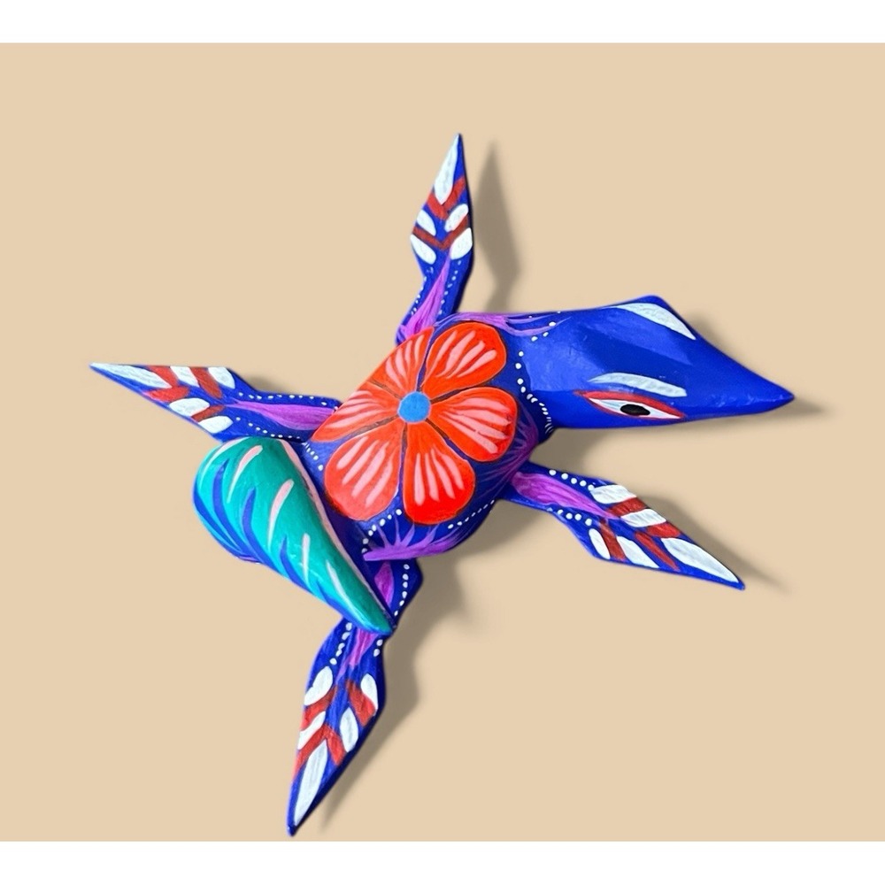Oaxacan Alebrije Miniature Lizard Iguana Copal Wood Carving Multicolor Folk Art - Picture 5 of 10